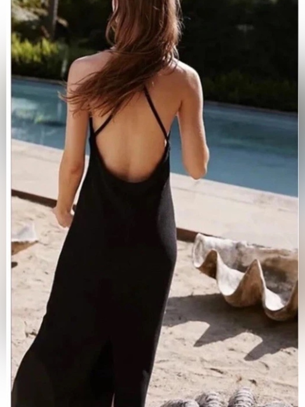 NWOT Free People Beach Moss Midi Dress XS Black - Picture 2 of 15